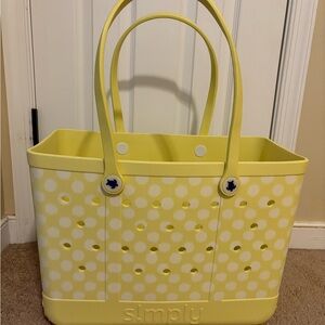 Yellow Polka Dot Tote Bag